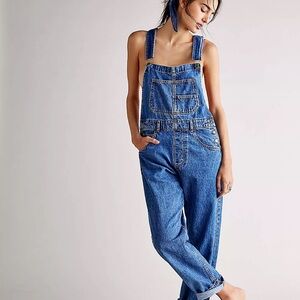 SOLD OUT Free People Classic Ziggy Denim Overalls in Sapphire Blue